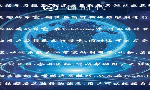 在Tokenim中获得带宽的方法主要涉及参与网络活动和制定合适的策略。带宽是网络中传输数据的能力，尤其在区块链平台上，带宽的有效利用直接关系到用户的交易效率和体验。以下是一些从Tokenim获取带宽的常见方式：

1. 参与网络活动
在Tokenim和类似的区块链平台上，用户可以通过参与各种活动来获得带宽。这些活动通常包括参与投票、创建交易或是其他社区互动。通过积极参与，用户不仅能够提升自己的带宽，同时也能为网络的健全发展贡献力量。

2. 购买带宽
许多区块链平台允许用户直接购买带宽。通过这种方式，用户能够根据自己的需求灵活获取足够的带宽，确保在高峰期也能顺利进行交易。这种购买的具体流程通常非常简单，但用户需要留意价格波动和购买策略。

3. 提高TPS（每秒事务处理量）
提高每秒事务处理量是带宽的重要方面。通过交易的处理和确认时间，用户能够更高效地利用现有的带宽。在Tokenim中，可以通过使用合适的智能合约和代码来达到这一目的。

4. 加入活跃节点
在区块链网络中，节点的活跃程度直接影响带宽的使用效率。加入一个活跃的节点不但可以让用户获得更高的带宽，同时还可以享受到更快速的确认交易时间。这也是提升用户体验的一种有效方式。

5. 合理使用资源
合理配置资源是获取带宽的另一种方法。用户可以根据自身的需求，选择适合的资源配置方案，以此来最大化带宽的利用率。比如，某些时间段内可能会有大量交易，这时候用户可以提前调整资源配置，以确保带宽不过载。

6. 寻找社区支持
Tokenim社区通常非常活跃。在这样的社区中，用户可以获取有关带宽的使用技巧和建议。加入讨论组、参与论坛，可以帮助用户更好地理解带宽的获取和使用，从而提升使用效率。

7. 学习技巧
了解带宽相关的技巧对于提升用户体验至关重要。用户可以通过线上课程、研讨会或是阅读相关文献来掌握这些技巧，从而在Tokenim中充分利用带宽。

上述方法结合个人需求和平台规则，可以帮助用户在Tokenim中有效获得和利用带宽。每种方法都有其独特的优点，用户可以根据自己的情况来选择最合适的方案。